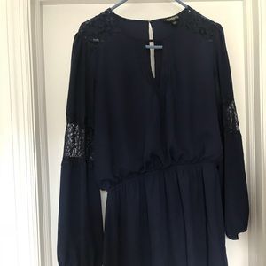 Express navy blue with lace dress